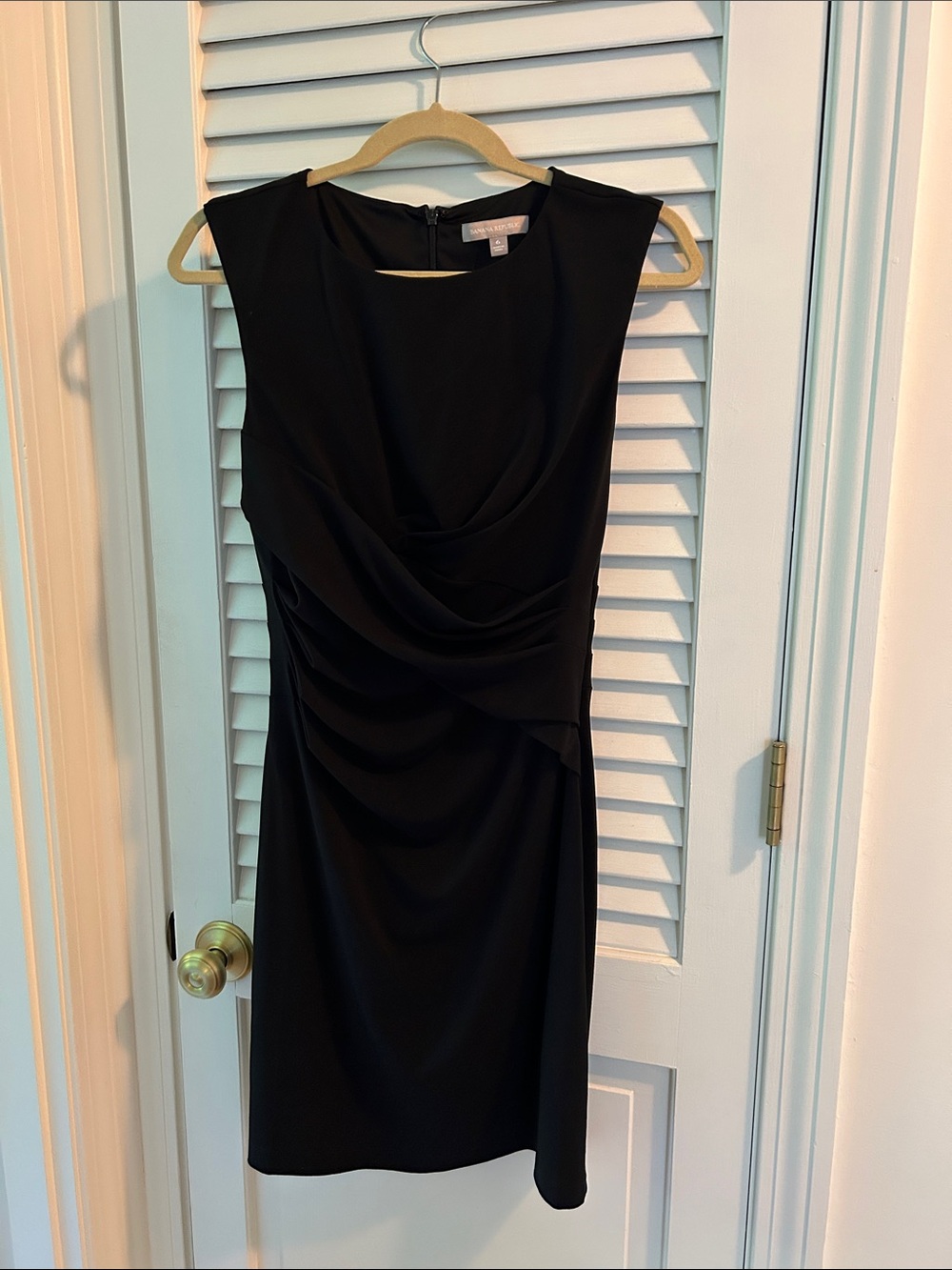 Banana Republic Black Sleeveless Draped Dress